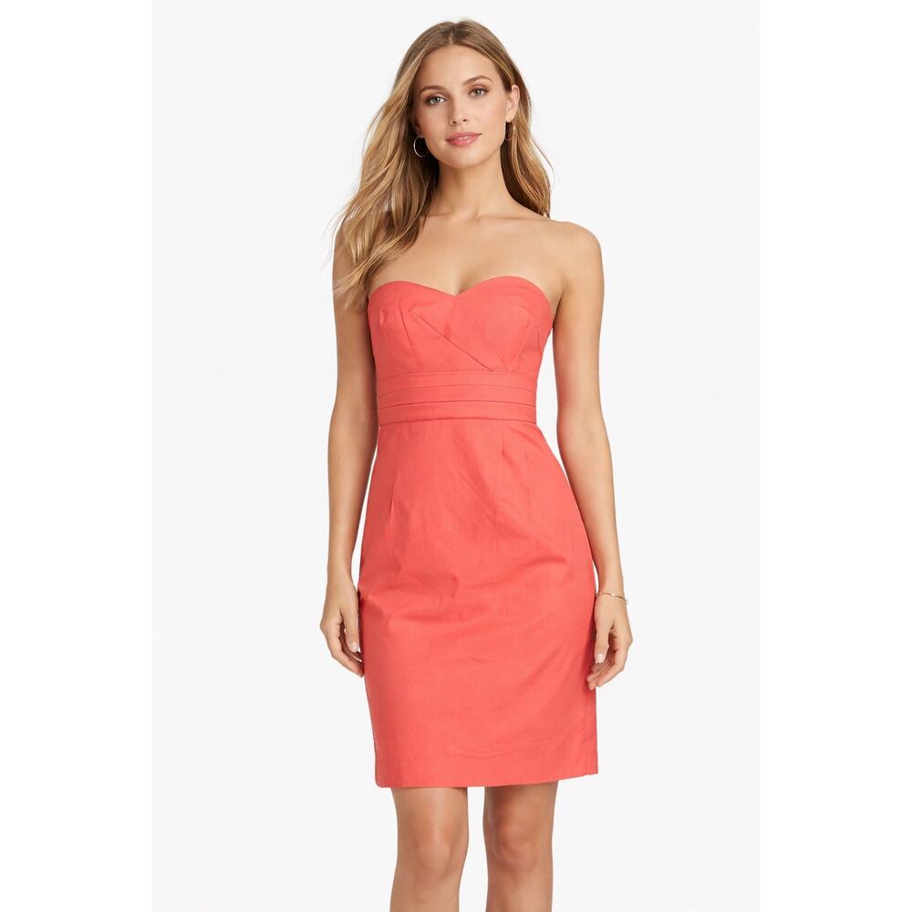 J.Crew Raquel Sheath Dress Y2K Sweet Papaya Strapless 4